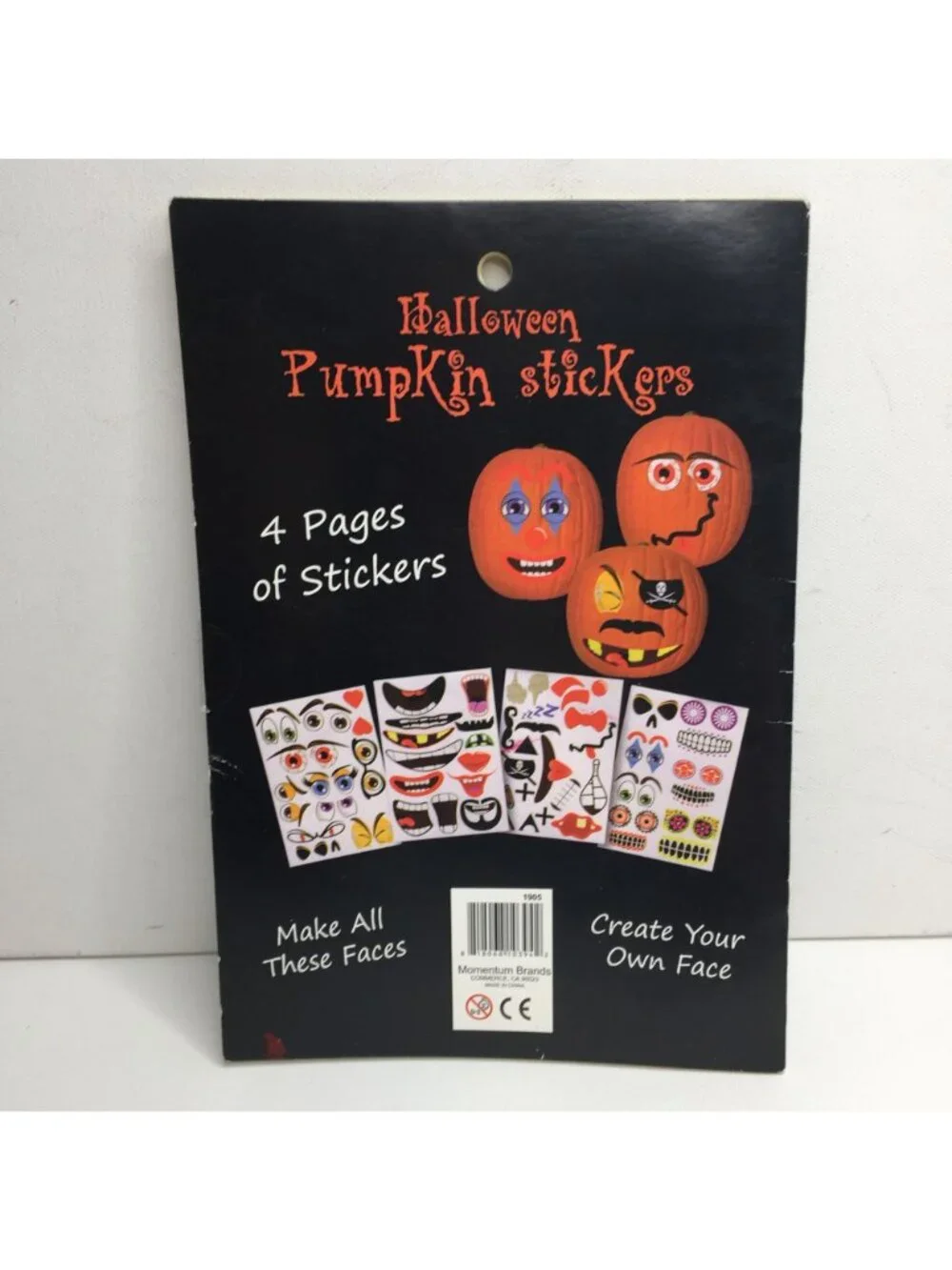 Momentum Brands 4 Pages Pumpkin Emoti-kins Halloween Stickers Jack-o-Lantern Fun